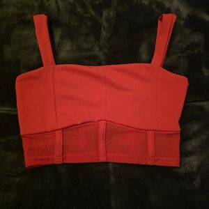 Vibrant Red Kids Tiger Friday Crop Top